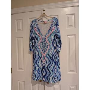 Lilly Pulitzer Women's 3/4 Sleeve Short Dress Large